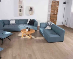 Meuble House Canapé d'angle en tissu turquoise haut de gamme 