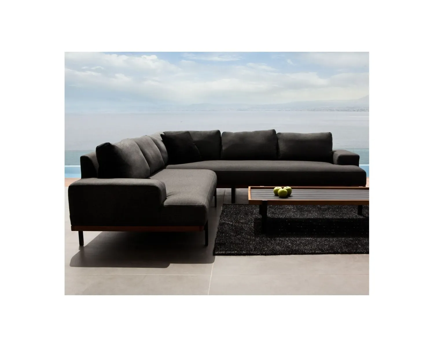 Meuble House Canapé d'angle extérieur haut de gamme tissu Sunbrella "Maluku Island" Clearance