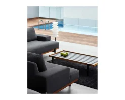 Meuble House Canapé d'angle extérieur haut de gamme tissu Sunbrella