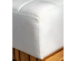 Meuble House Canapé d'angle pour terrasse et jardin en tissu Sunbrella écru 