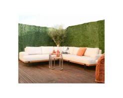 Meuble House Canapé d'extérieur haut de gamme tissu Sunbrella et teck 