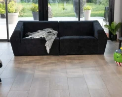 Meuble House Canapé modulaire design en velours anthracite 