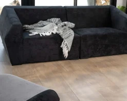 Meuble House Canapé modulaire design en velours anthracite 