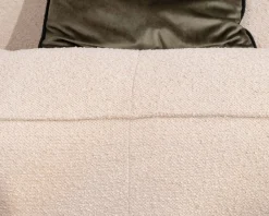 Meuble House Canapé modulaire en angle en tissu bouclette beige