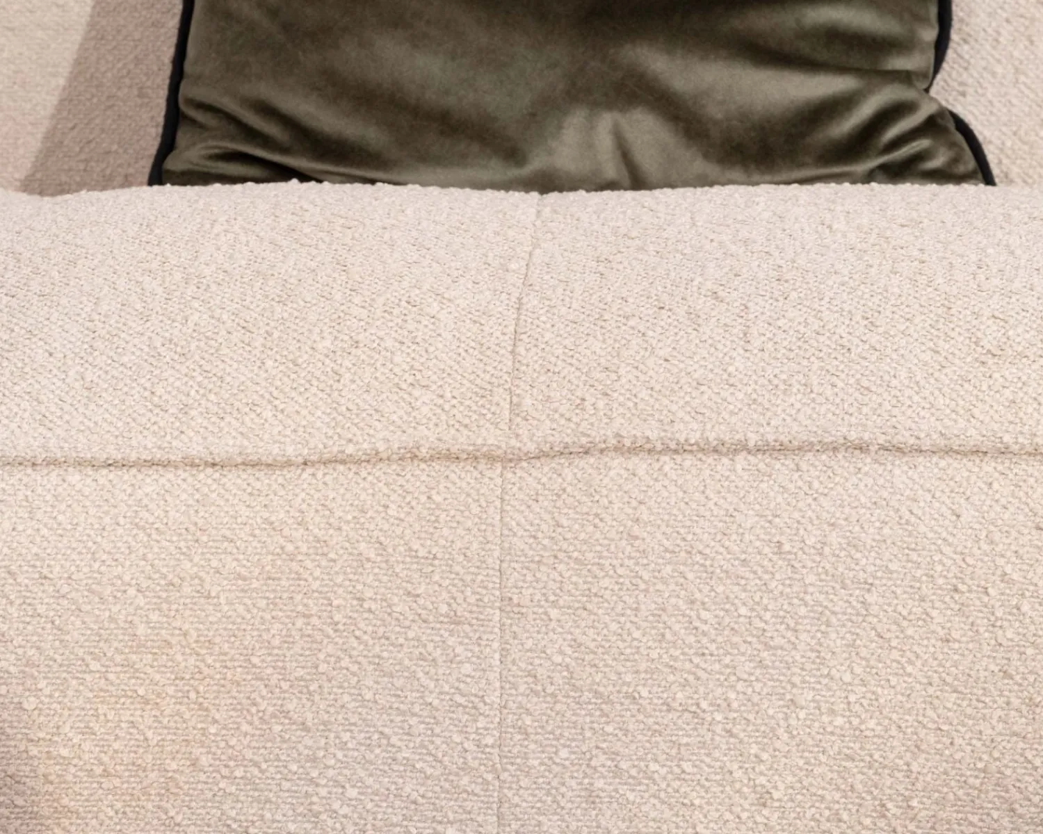 Meuble House Canapé modulaire en angle en tissu bouclette beige "Alcazar" Outlet