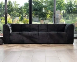 Meuble House Canapé 3 places en velours anthracite soyeux avec surpiqures "Enjoy Home" Hot