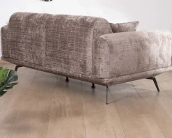 Meuble House Canapé 3 places esprit rétro en tissu chenillé doux gris cendré "Paloma" Clearance