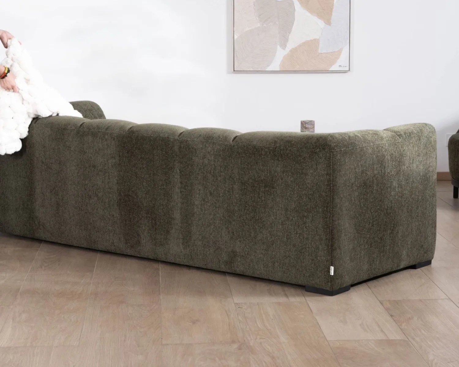 Meuble House Canapé 3 places tissu bouclette vert "Enjoy Home" New