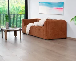 Meuble House Canapé 3 places tissu bouclette rouille 