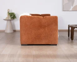 Meuble House Canapé 3 places tissu bouclette rouille 