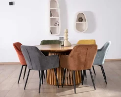 Meuble House Chaise contemporaine en velours cuivré avec accoudoirs 