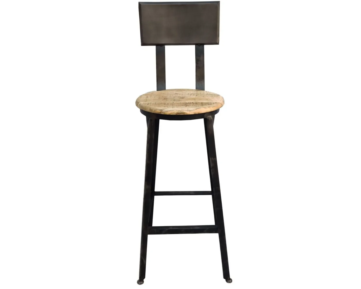 Meuble House Chaise de bar industrielle métal et bois massif 110cm "Atelier Grey" Discount