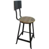 Meuble House Chaise de bar pour îlot métal noir et bois exotique "Atelier Grey" Discount
