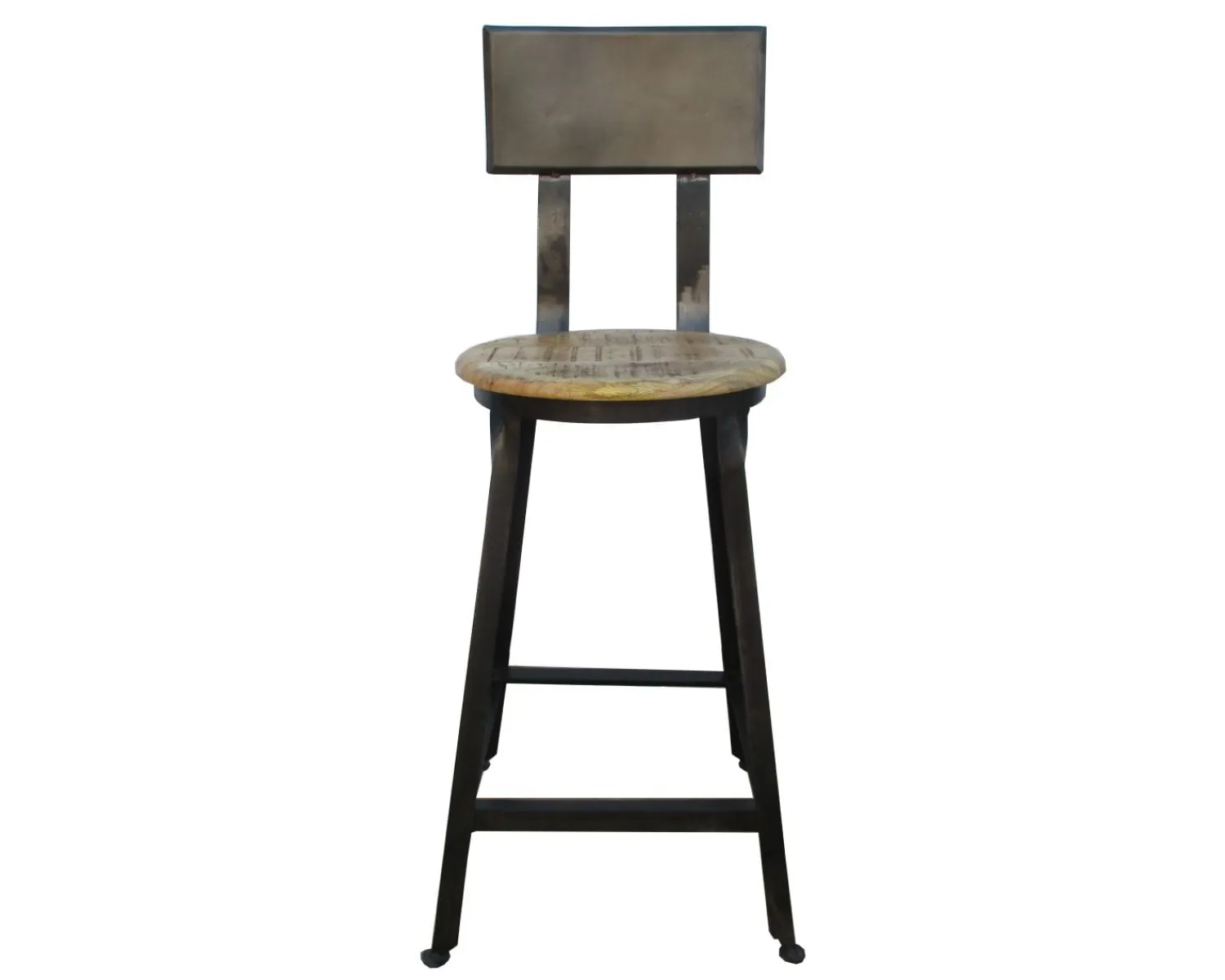 Meuble House Chaise de bar pour îlot métal noir et bois exotique "Atelier Grey" Discount
