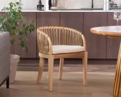Meuble House Chaise de jardin en teck et rotin "Wilma" Best