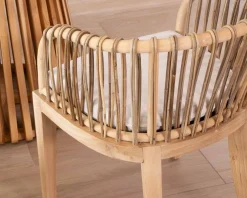 Meuble House Chaise de jardin en teck et rotin 