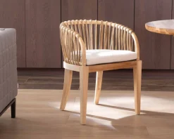 Meuble House Chaise de jardin en teck et rotin 