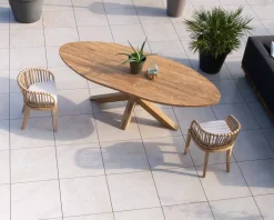 Meuble House Chaise de jardin en teck et rotin 