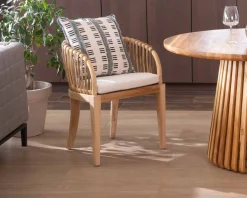 Meuble House Chaise de jardin en teck et rotin 