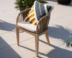 Meuble House Chaise de jardin en teck et rotin 