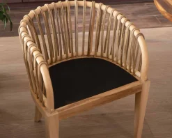 Meuble House Chaise de jardin en teck et rotin 