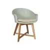 Meuble House Chaise de jardin en teck et résine imitation rotin blanc "Biarritz" New