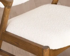 Meuble House Chaise de repas design en frêne foncé et tissu bouclette