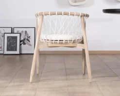 Meuble House Chaise de repas en bois et corde tressée "Katue" Discount