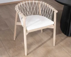Meuble House Chaise de repas en bois et corde tressée