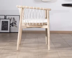 Meuble House Chaise de repas en bois et corde tressée