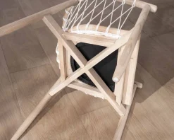 Meuble House Chaise de repas en bois et corde tressée