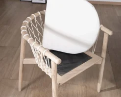 Meuble House Chaise de repas en bois et corde tressée