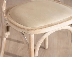 Meuble House Chaise de repas esprit bistrot en chêne et assise tissu