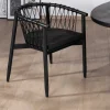 Meuble House Chaise de repas noire en bois et corde tressée "Katue" Online