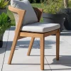Meuble House Chaise d'extérieur haut de gamme et design en teck avec coussins écru chiné "Venise" Hot
