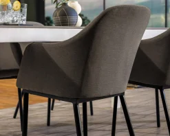 Meuble House Chaise d'extérieur moderne et enveloppante en tissu Sunbrella gris foncé "Sokha Beach" New