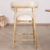 Meuble House Chaise haute style scandinave "Isadora" en bois et tissu bouclette Online