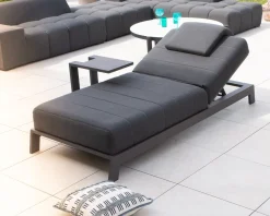 Meuble House Chaise longue confort gris foncé et structure anthracite "Terrasse" Outlet