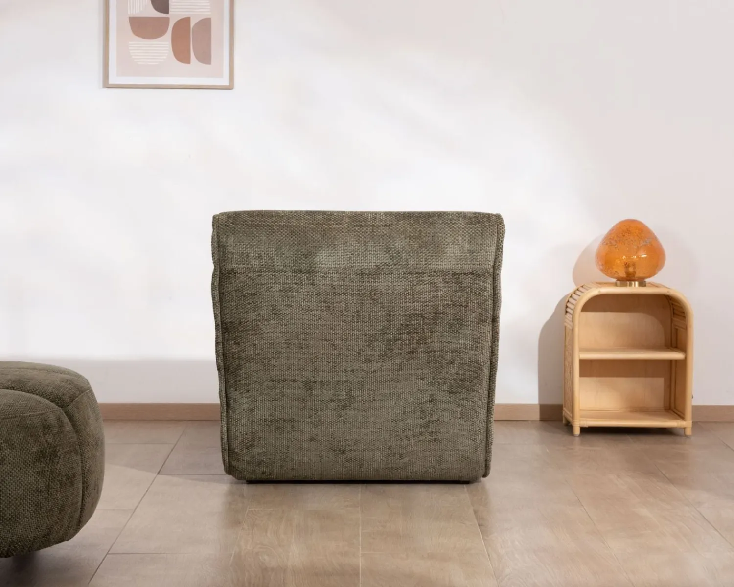 Meuble House Chaise longue d'intérieur design en tissu chenillé vert foncé "Syltan" Clearance