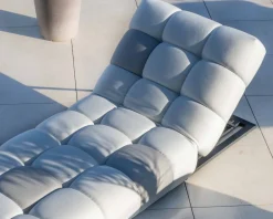 Meuble House Chaise longue haut de gamme en tissu beige et gris clair 