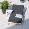 Meuble House Chaise longue haut de gamme matelassée gris foncé alu blanc "Terrasse" Hot