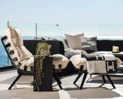 Meuble House Chaise longue haut de gamme modulaire structure aluminium noire 
