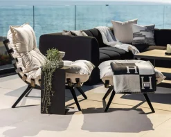 Meuble House Chaise longue haut de gamme modulaire structure aluminium noire 