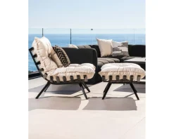 Meuble House Chaise longue haut de gamme modulaire structure aluminium noire 