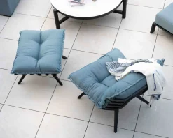 Meuble House Chaise longue haut de gamme turquoise et noire avec repose-pieds modulaire
