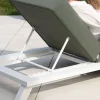 Meuble House Chaise longue ultra confort en tissu vert kaki et structure aluminium blanche "Nusa Pedina" Sale