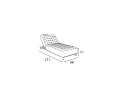 Meuble House Chaise longue ultra confort teck tissu Sunbrella blanc cassé 