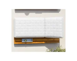 Meuble House Chaise longue ultra confort teck tissu Sunbrella blanc cassé 