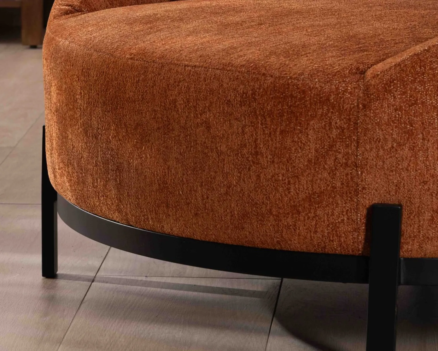 Meuble House Chauffeuse XL 120 cm ultra confort avec coussins coordonnés "Sweet Culture" en tissu bouclette terracotta Clearance