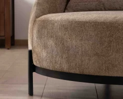 Meuble House Chauffeuse XL en tissu bouclette taupe
